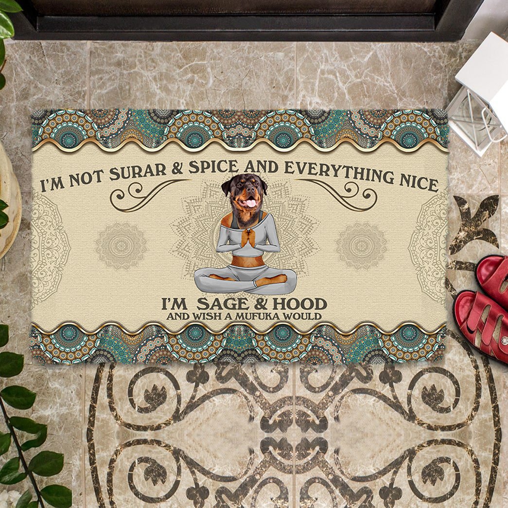 Wish A Mufuka Would-Rottweiler Doormat