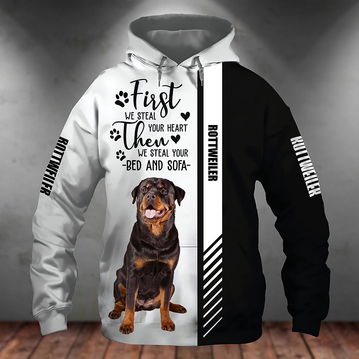 Rottweiler-First We Steal Your Heart Unisex Hoodie