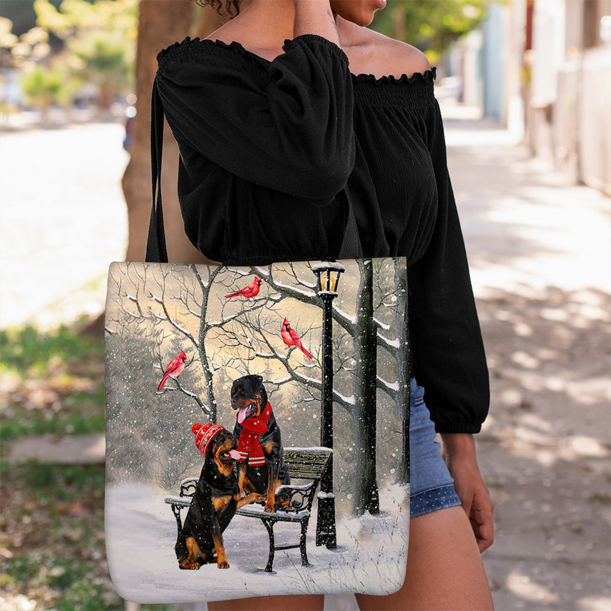 Rottweiler Hello Christmas/Winter/New Year Tote Bag