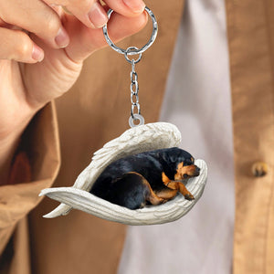 Rottweiler Sleeping Angel Acrylic Keychain