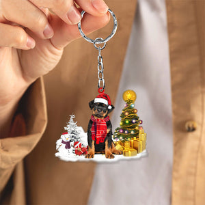 Rottweiler Early Merry Christma Acrylic Keychain