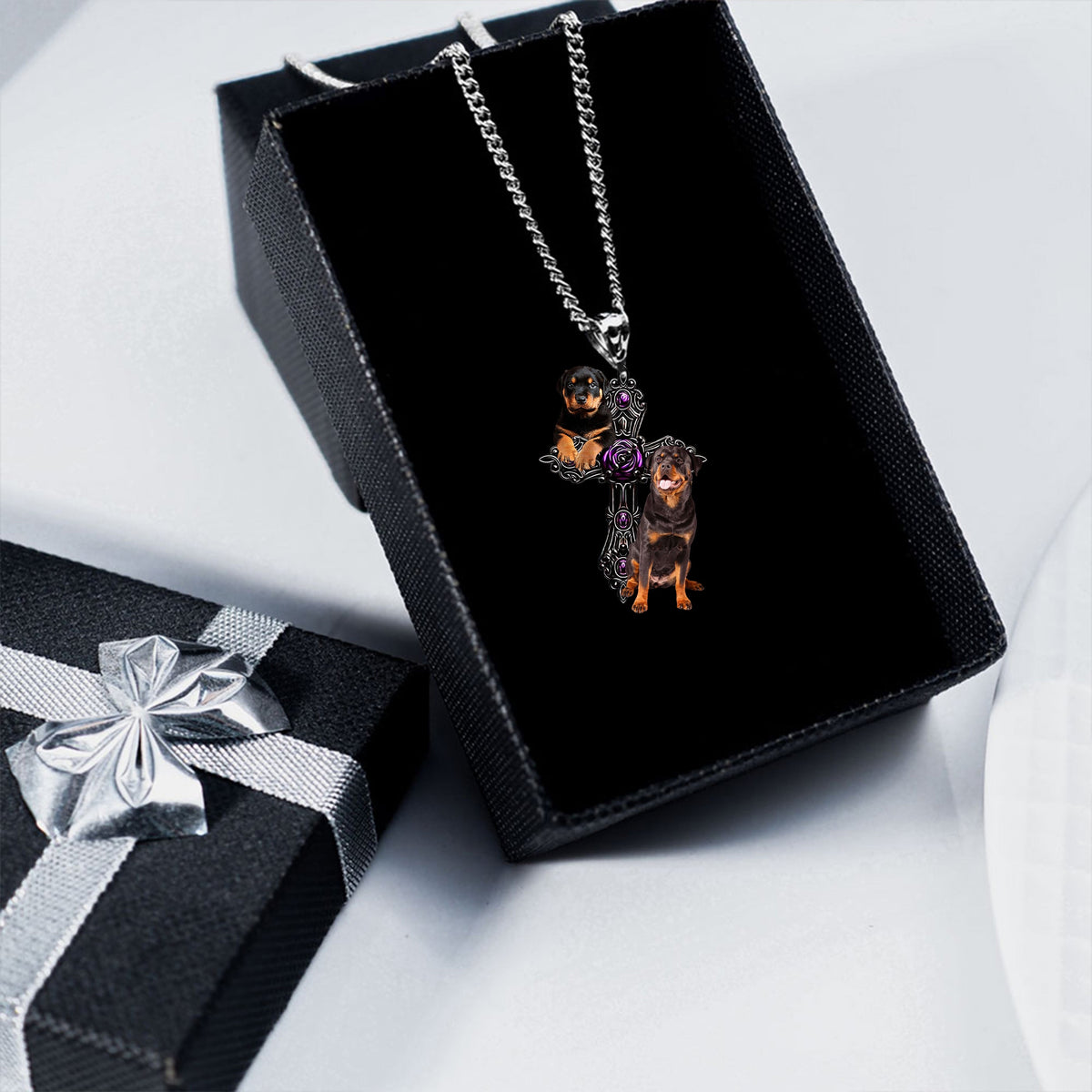 Rottweiler Pray For God Stainless Steel Necklace