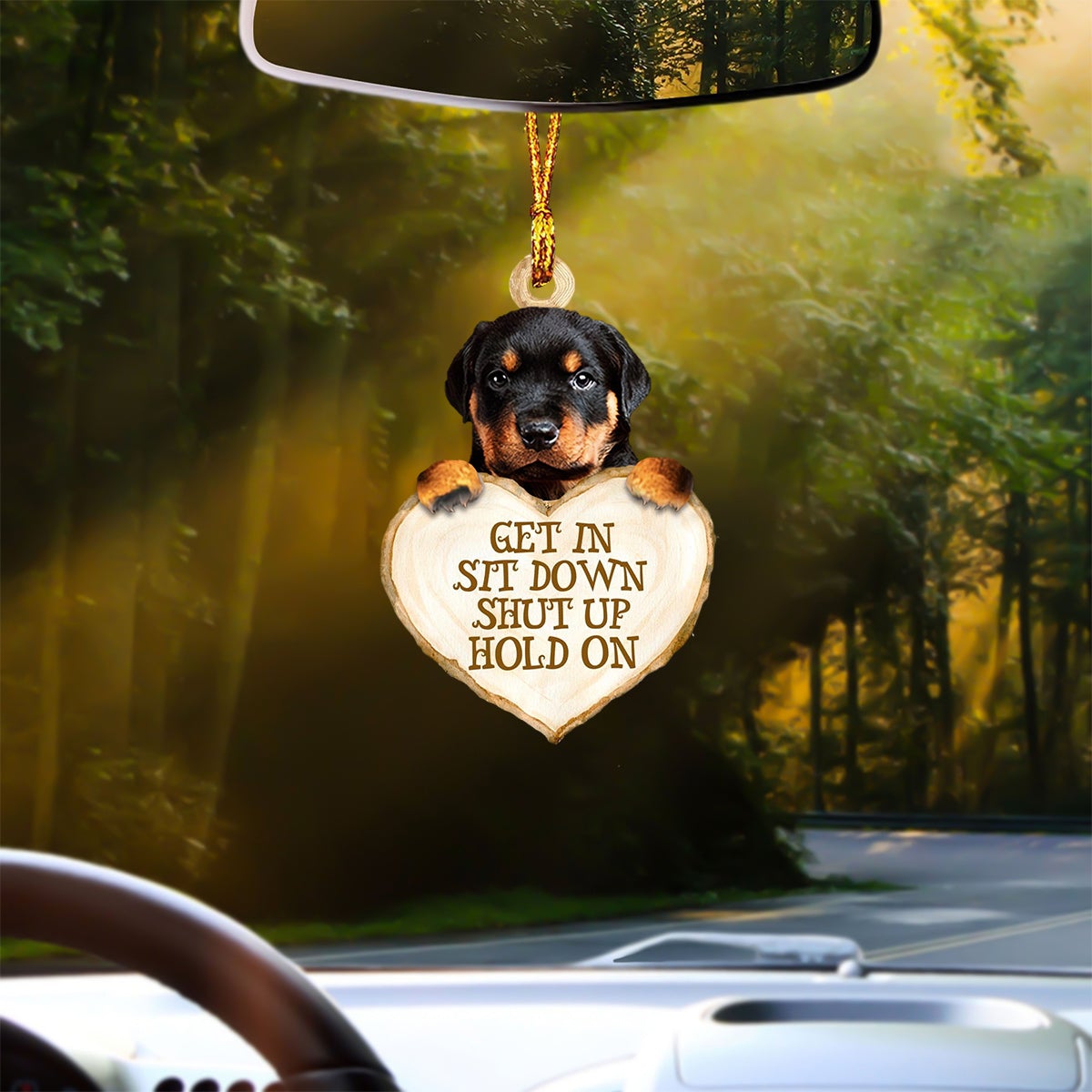 Rottweiler Heart Shape Get In Car Hanging Ornament