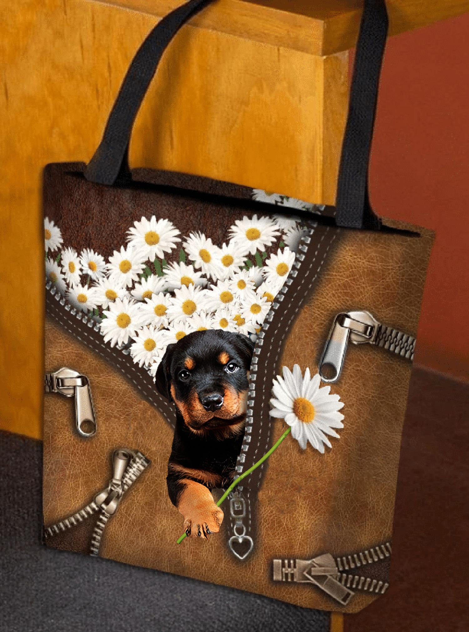 Rottweiler Daisy Women Tote Bag