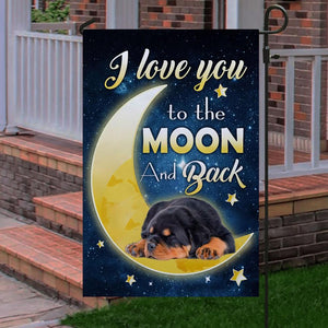 Rottweiler I Love You To The Moon And Back Garden Flag