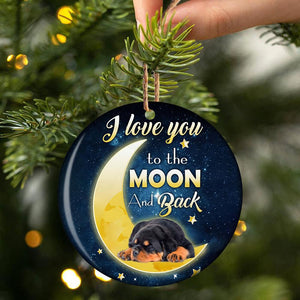 Rottweiler I Love You To The Moon And Back Porcelain/Ceramic Ornament