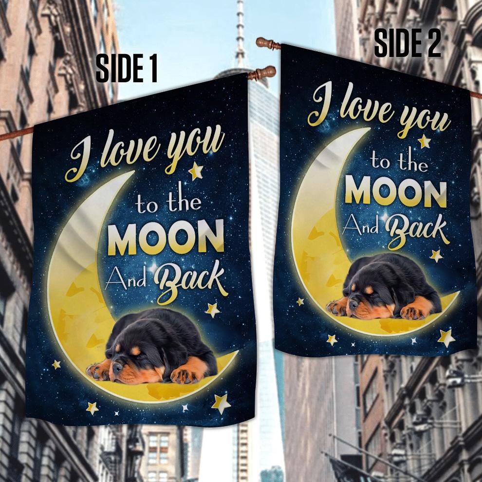 Rottweiler I Love You To The Moon And Back Garden Flag