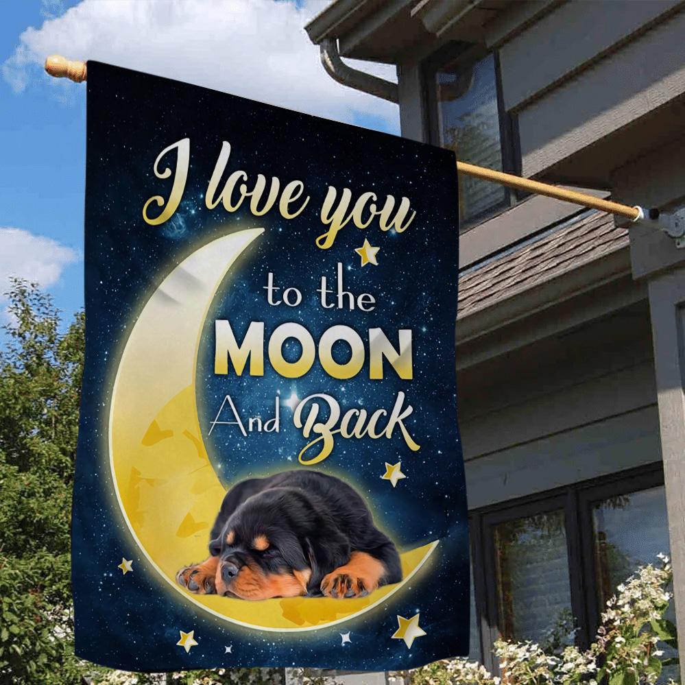 Rottweiler I Love You To The Moon And Back Garden Flag