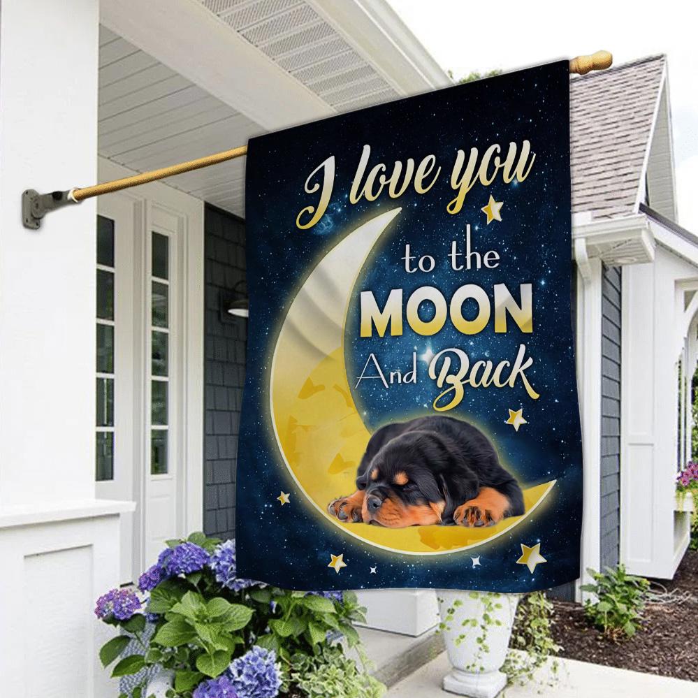 Rottweiler I Love You To The Moon And Back Garden Flag