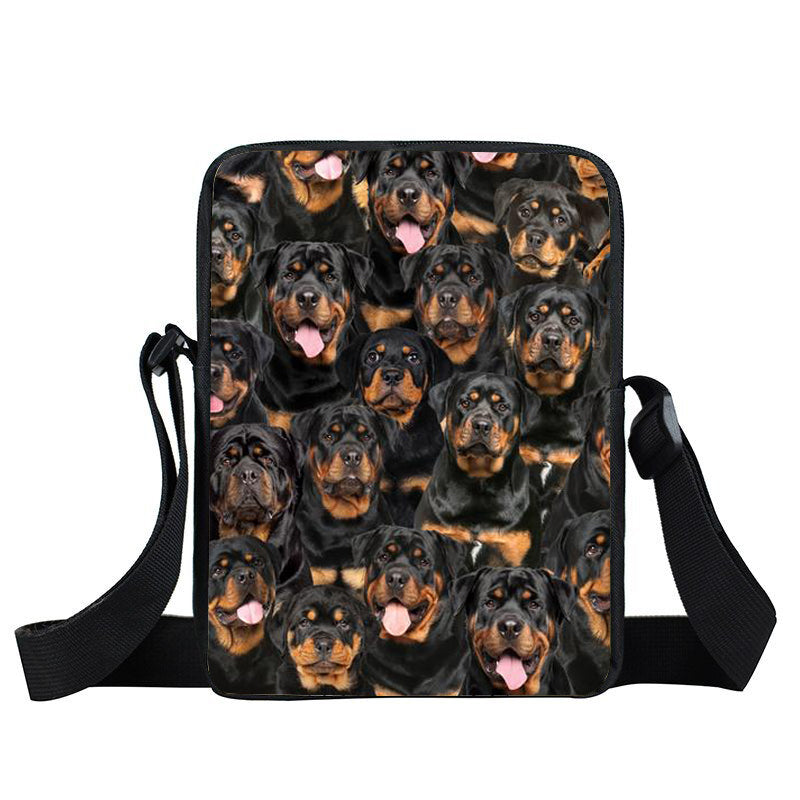 A Bunch Of Rottweilers Oxford Cloth Zipped Messenger Bag