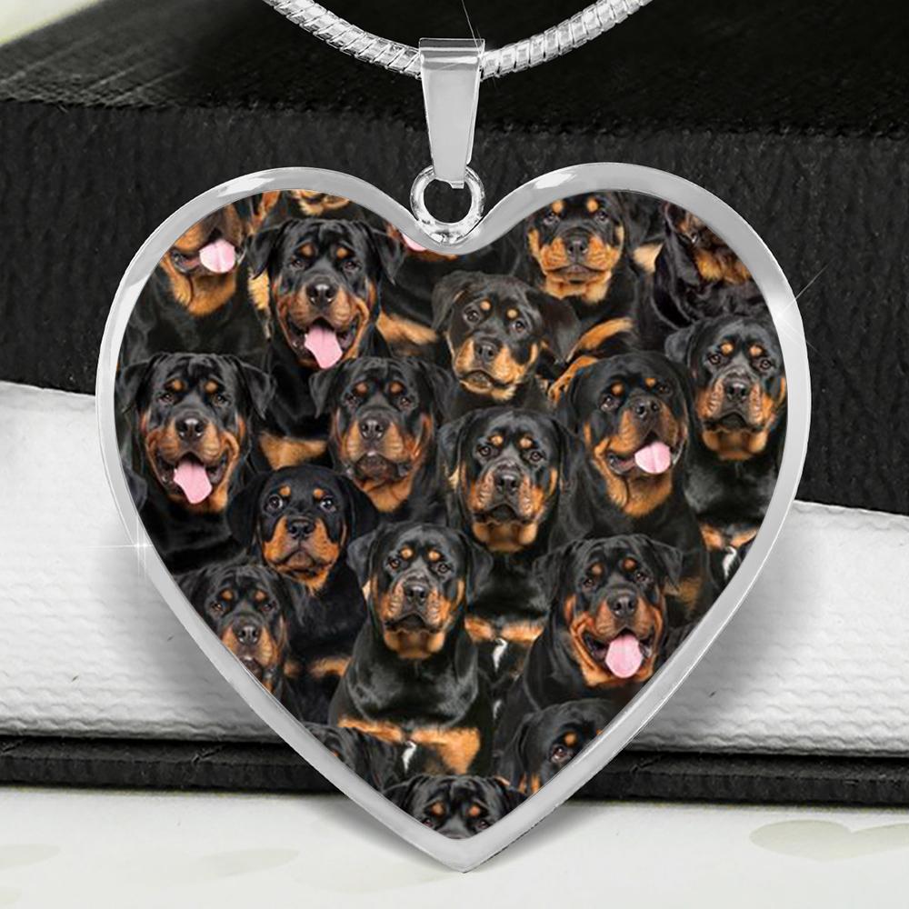 A Bunch Of Rottweilers Heart Necklace - OKBANDS