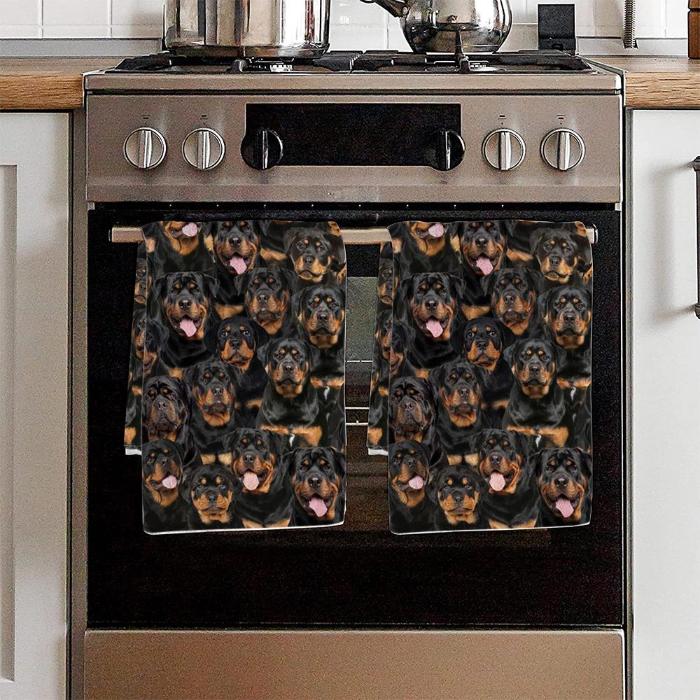 A Bunch Of Rottweilers Kitchen Towel