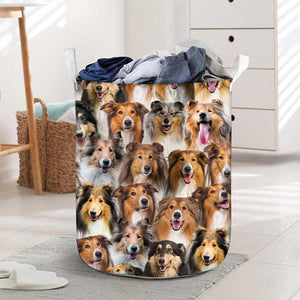 A Bunch Of Rough Collies Laundry Basket