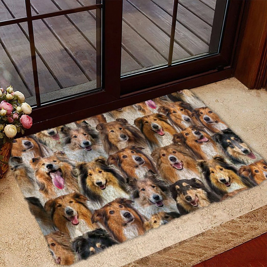A Bunch Of Rough Collies Doormat