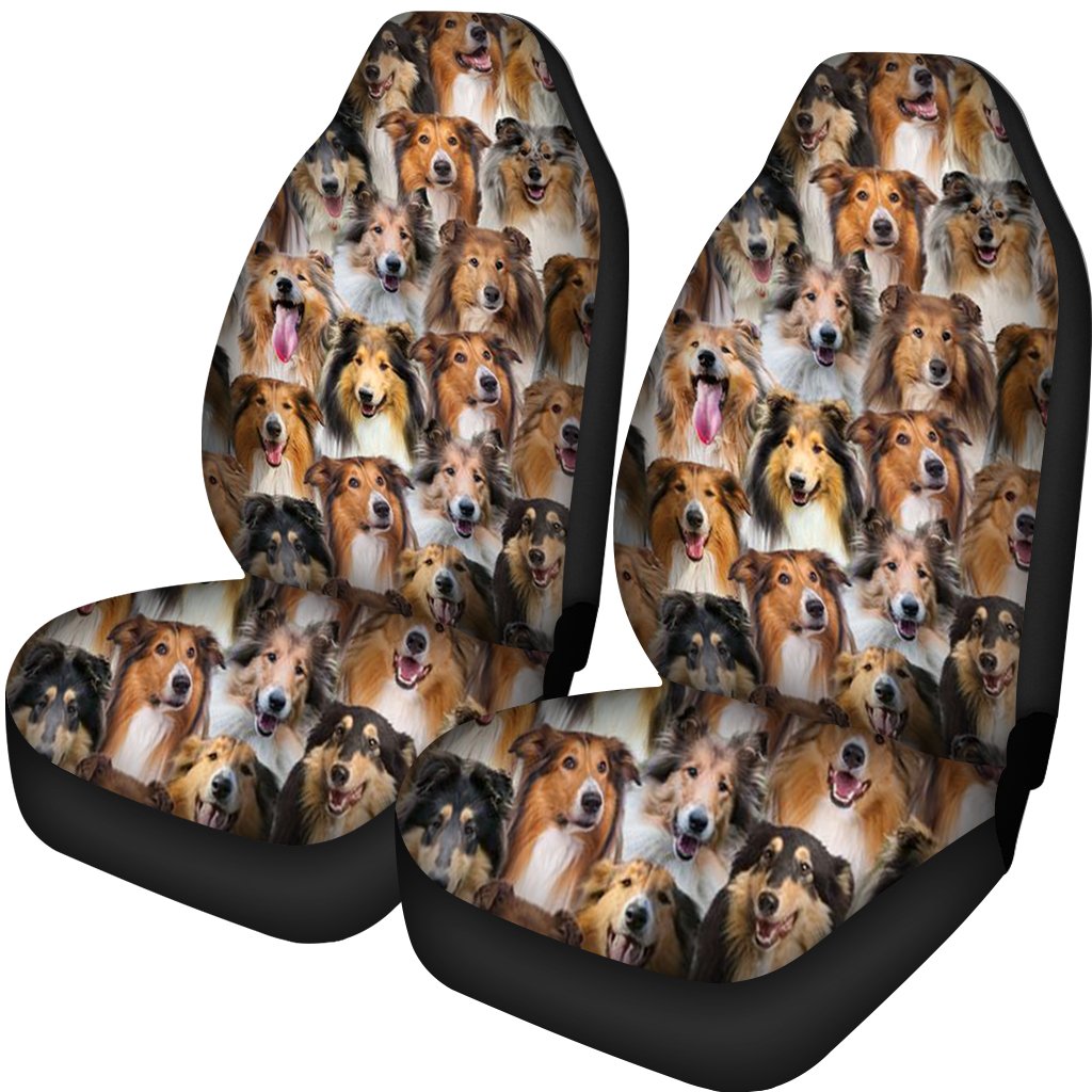 A Bunch Of Rough Collies Car Seat Cover