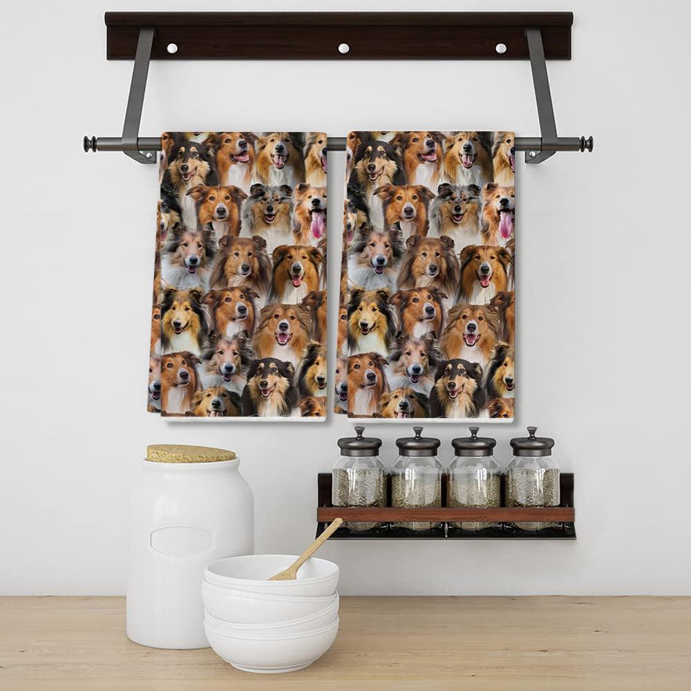 A Bunch Of Rough Collies Kitchen Towel