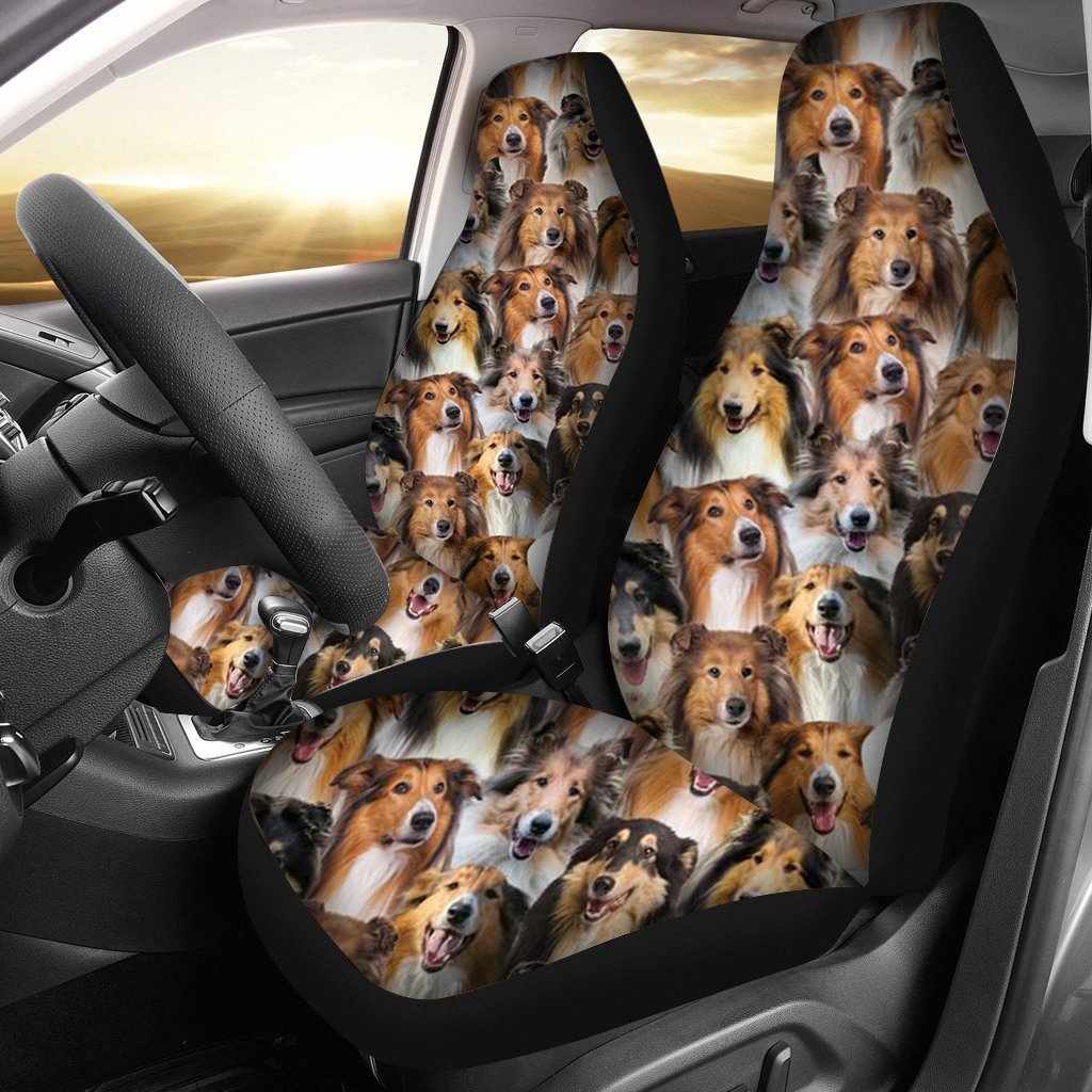 A Bunch Of Rough Collies Car Seat Cover