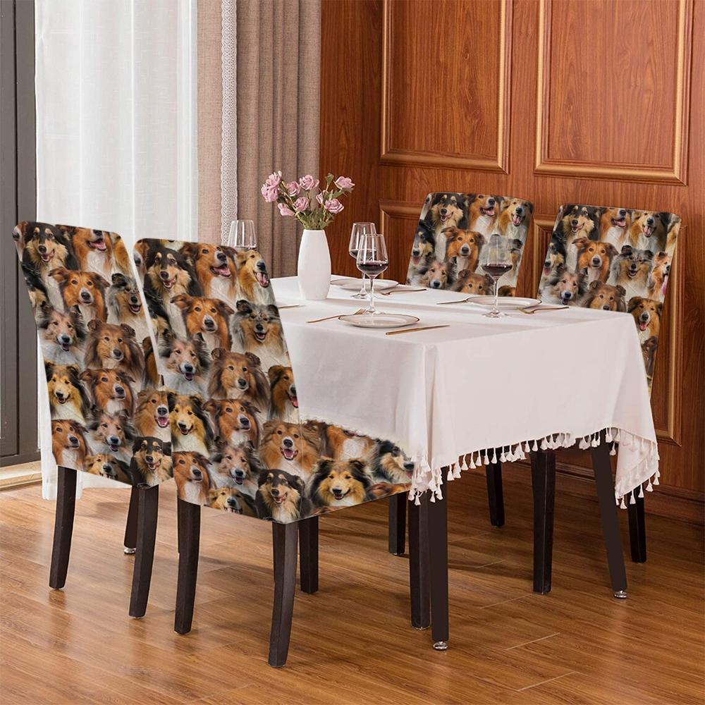 A Bunch Of Rough Collies Chair Cover/Great Gift Idea For Dog Lovers