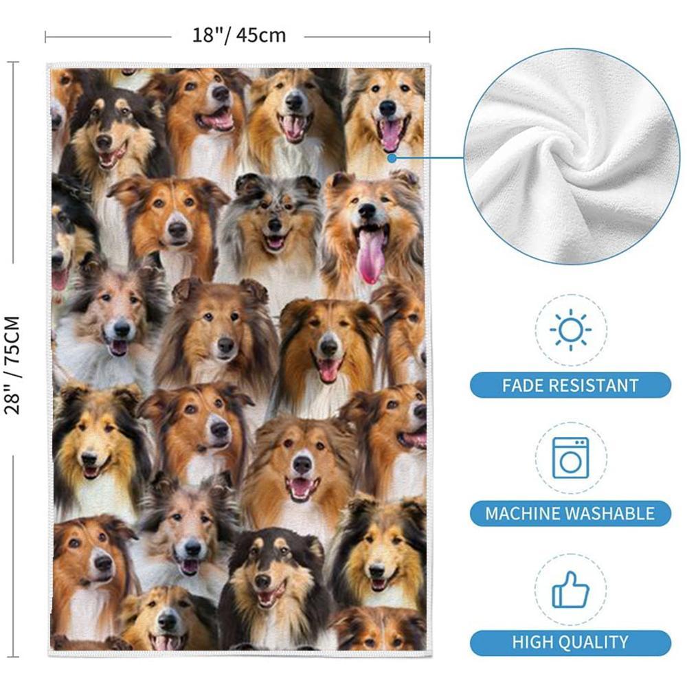A Bunch Of Rough Collies Kitchen Towel