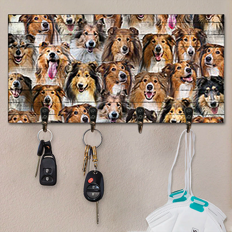 A Bunch Of Rough Collies Key Hanger