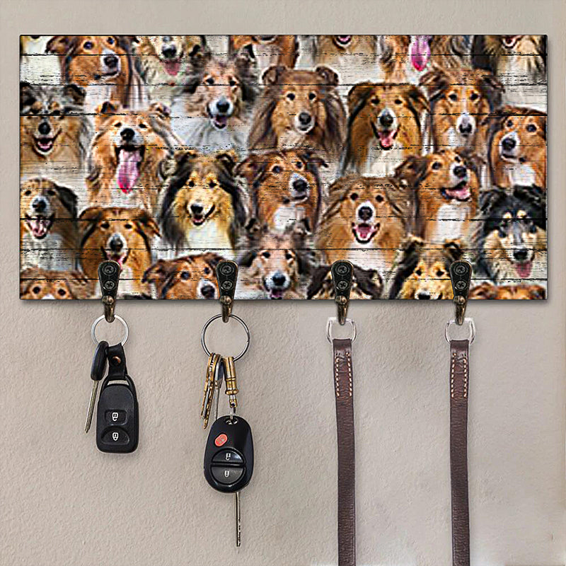 A Bunch Of Rough Collies Key Hanger