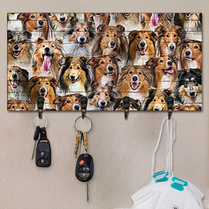 A Bunch Of Rough Collies Key Hanger
