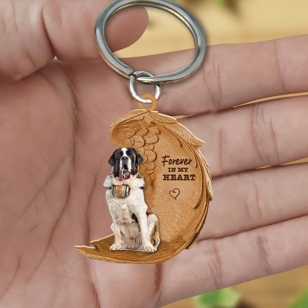 Saint Bernard In My Heart Flat Acrylic Keychain