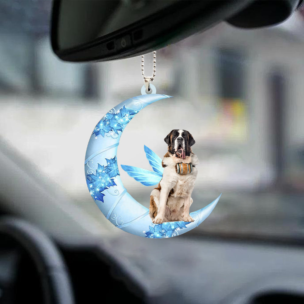 Saint Bernard Angel From The Moon Car Hanging Ornament
