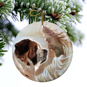 New Release -Saint Bernard With God Porcelain/Ceramic Ornament
