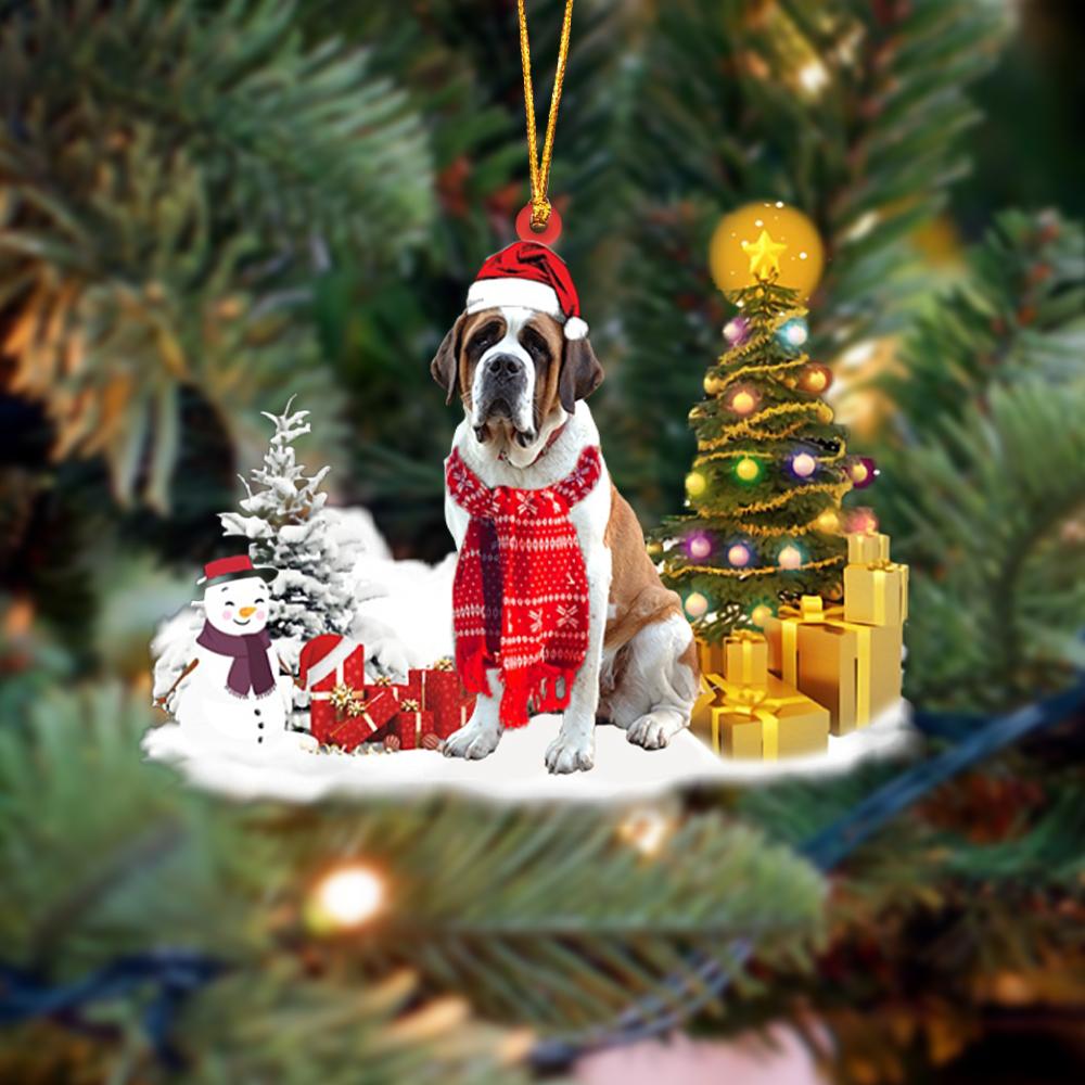 Saint Bernard Christmas Ornament