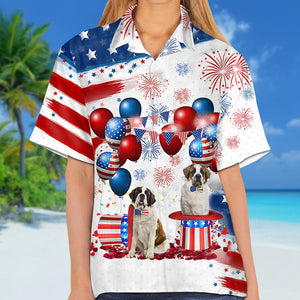 Saint Bernard Independence Day Hawaiian Shirt