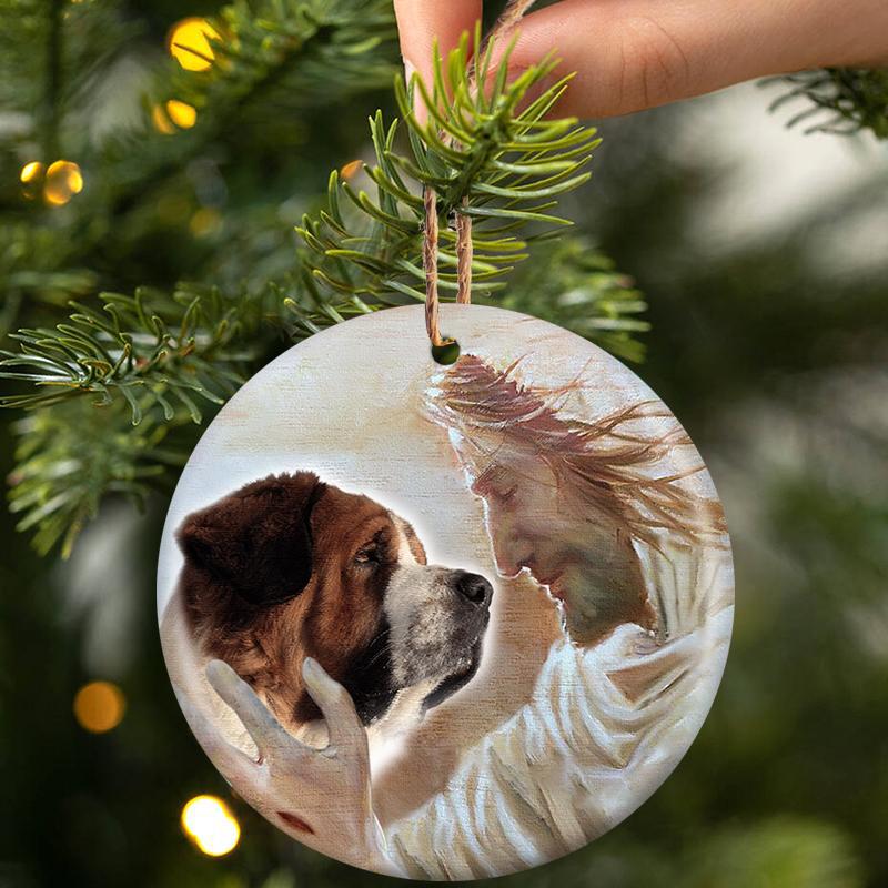 New Release -Saint Bernard With God Porcelain/Ceramic Ornament