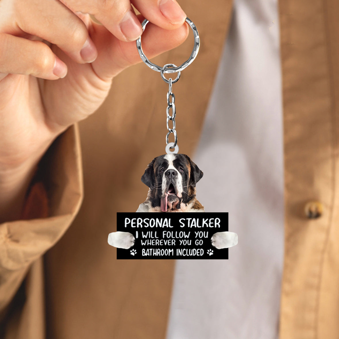 Saint Bernard Personal Stalker Acrylic Keychain