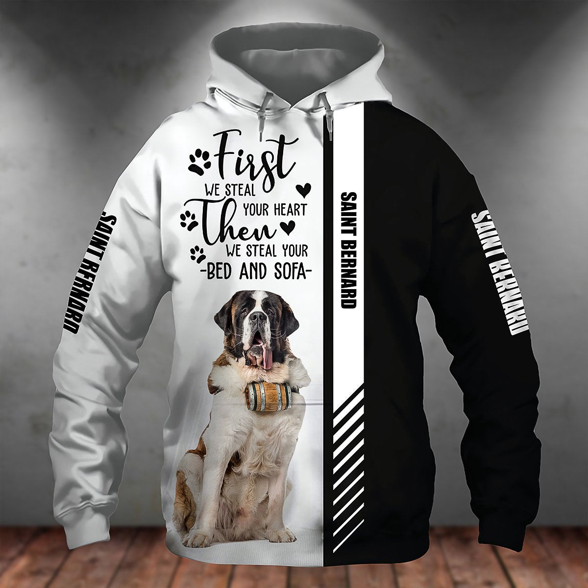 Saint Bernard-First We Steal Your Heart Unisex Hoodie