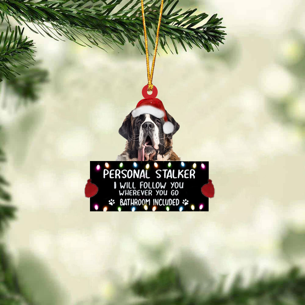 Saint Bernard Personal Stalker Christmas Hanging Ornament