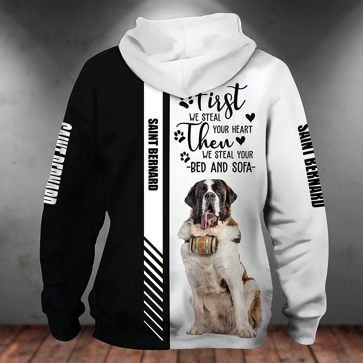 Saint Bernard-First We Steal Your Heart Unisex Hoodie