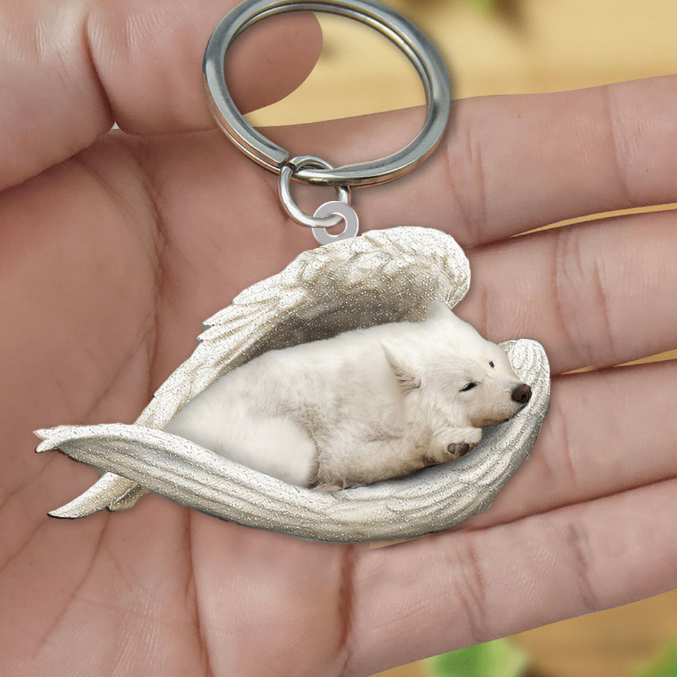 Samoyed1 Sleeping Angel Acrylic Keychain