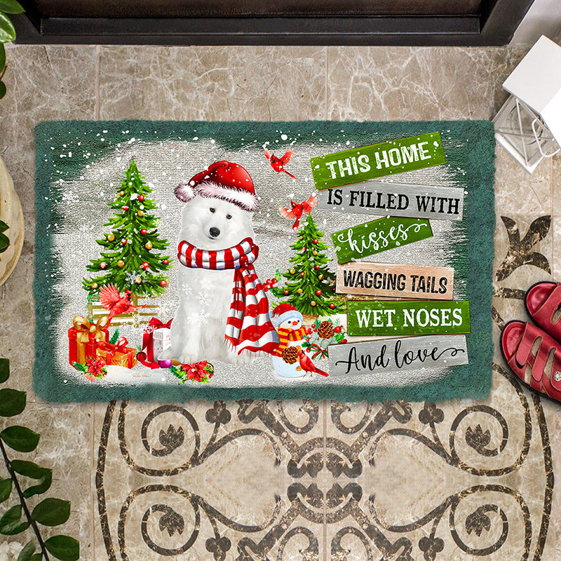 This Home Is Filled With Kisses/Samoyed Doormat
