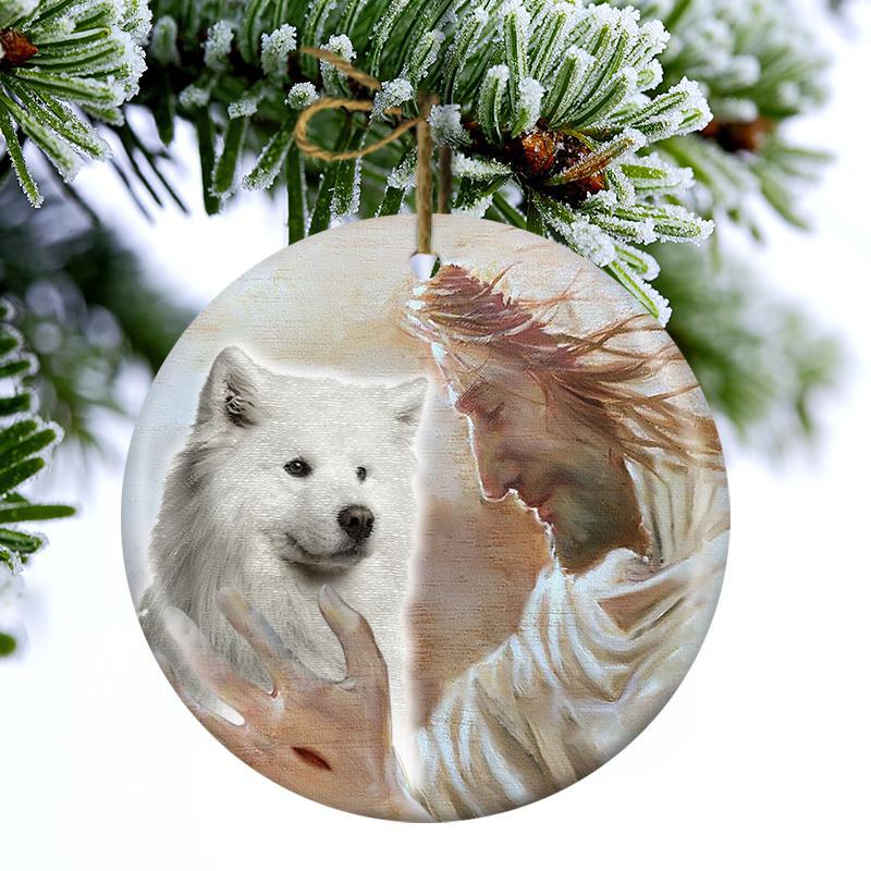New Release -Samoyed With God Porcelain/Ceramic Ornament