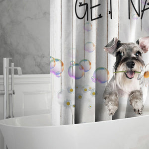 Schnauzer 1 Get Naked Daisy Shower Curtain
