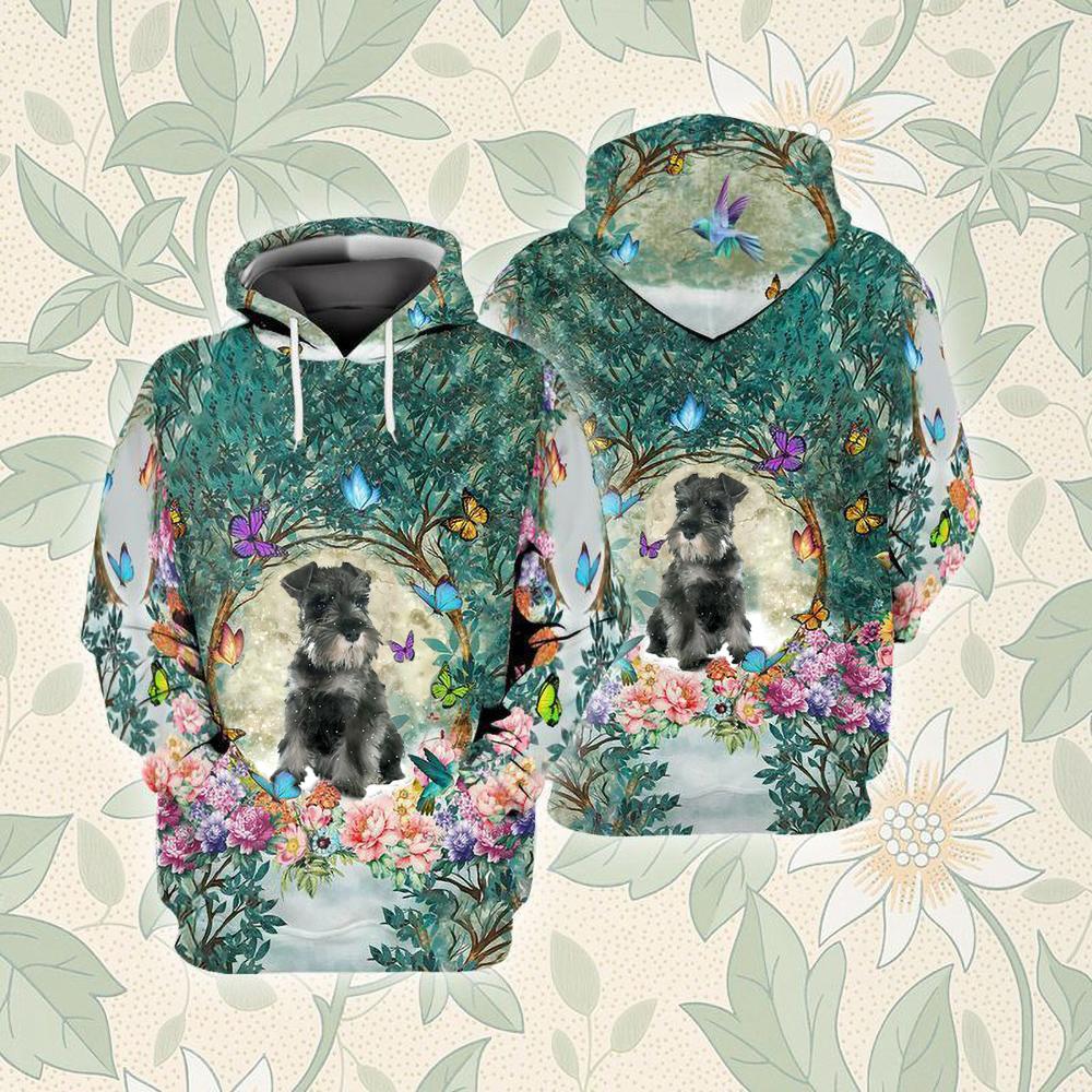Schnauzer Among Forest Unisex Hoodie