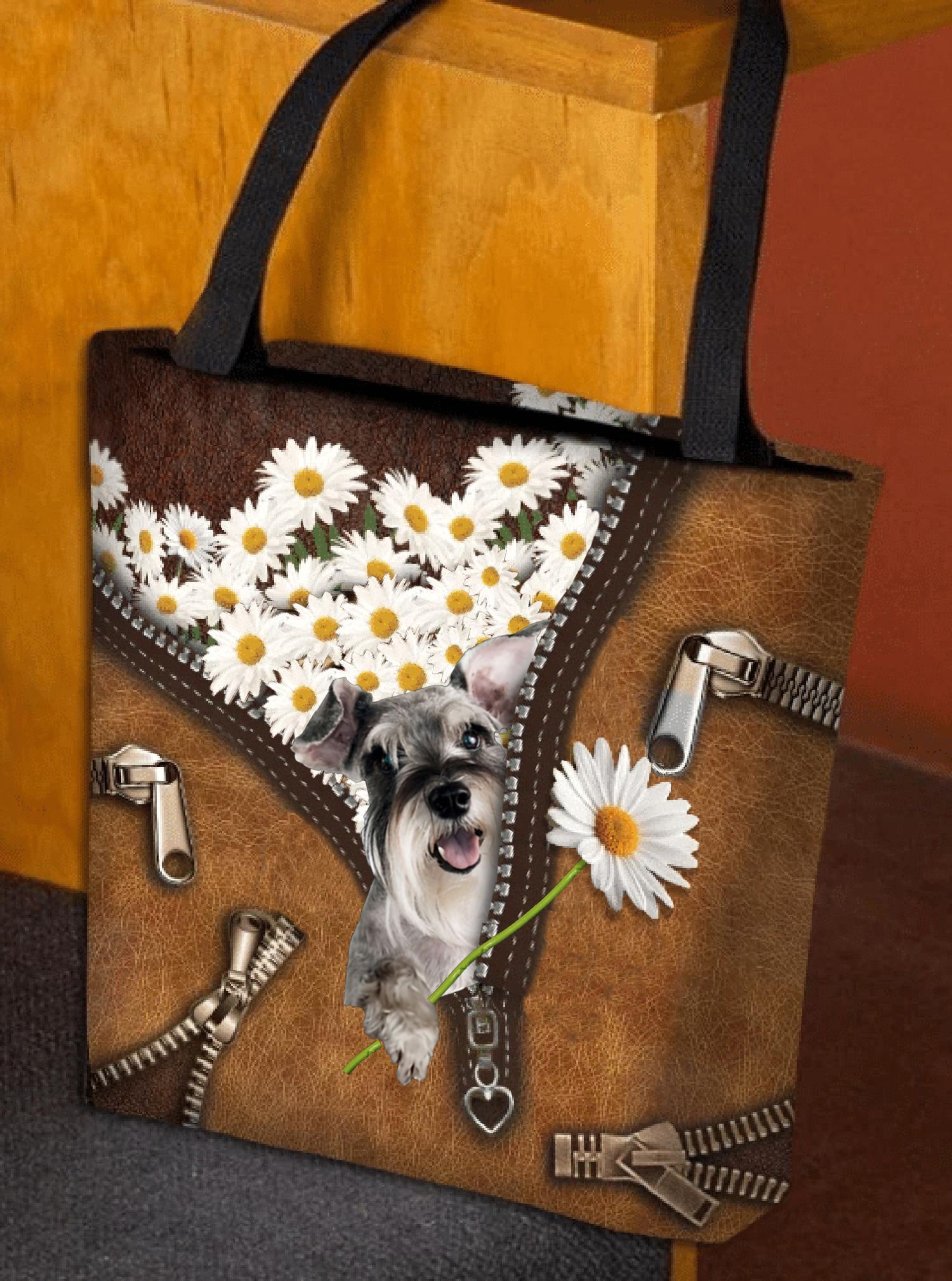 Schnauzer2 Daisy Women Tote Bag