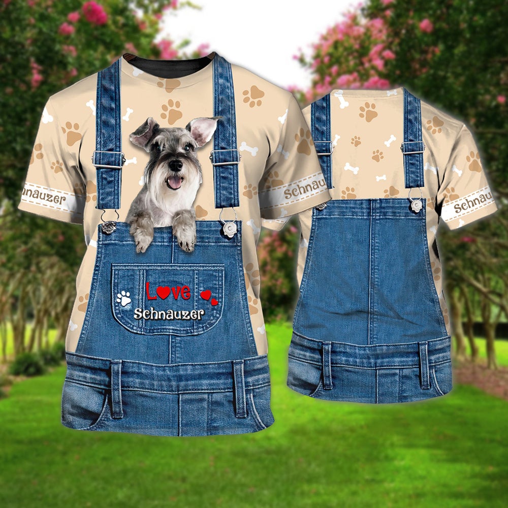 Love Schnauzer 2 Cute Unisex T-shirt