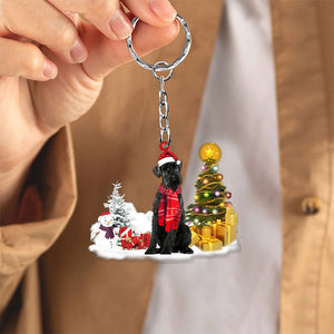 Schnauzer02Early Merry Christma Acrylic Keychain