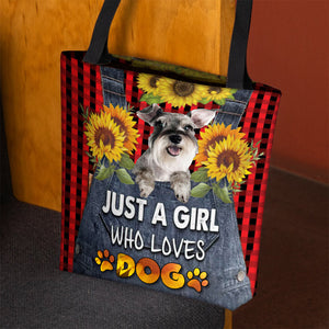 Schnauzer-Just A Girl Who Loves Dog Tote Bag