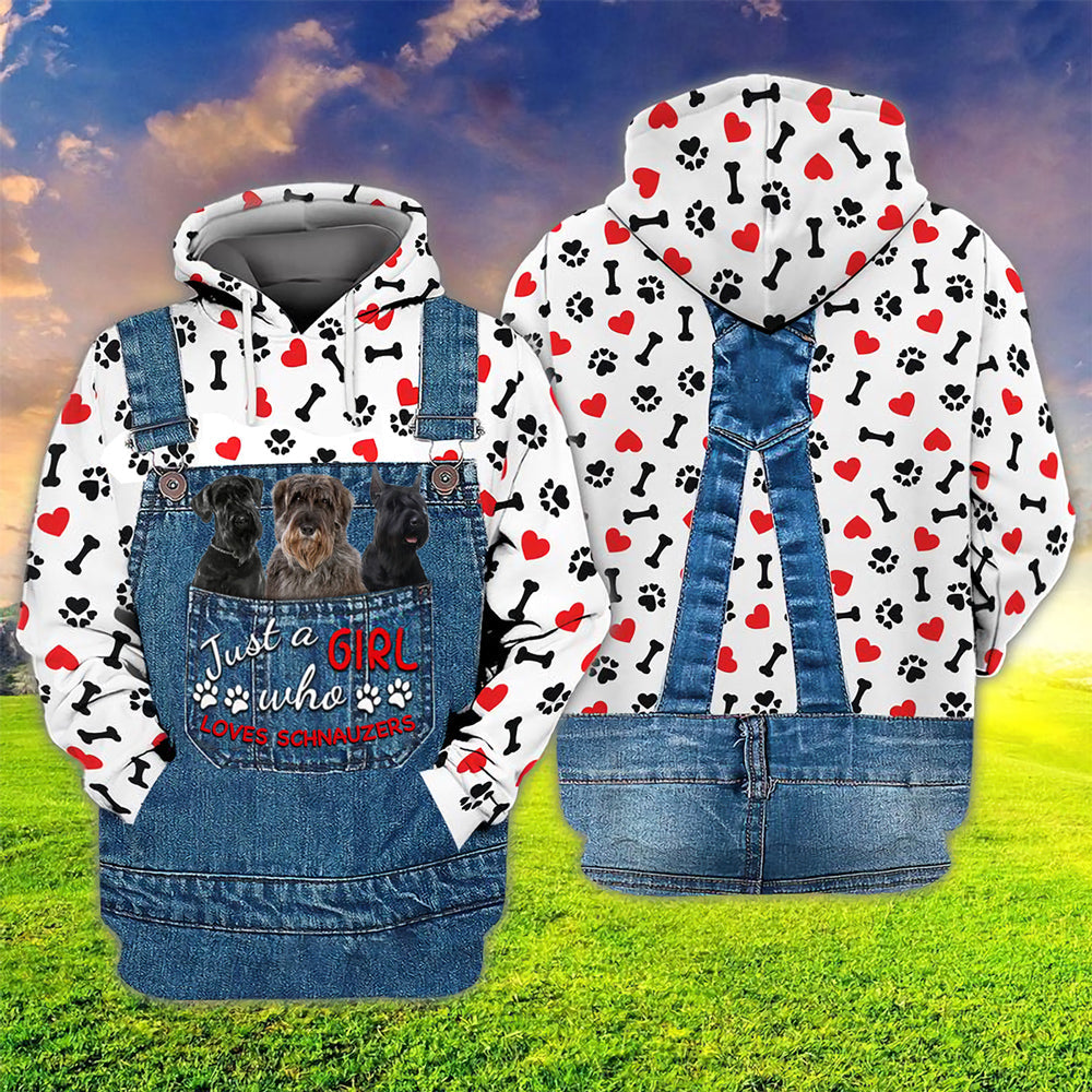Just A Girl Who Loves Schnauzer Hoodie For Dog Lovers