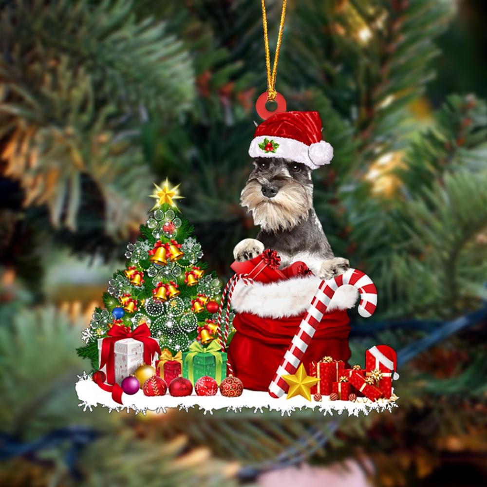 Schnauzer Gift Bag Merry Christmas Ornament