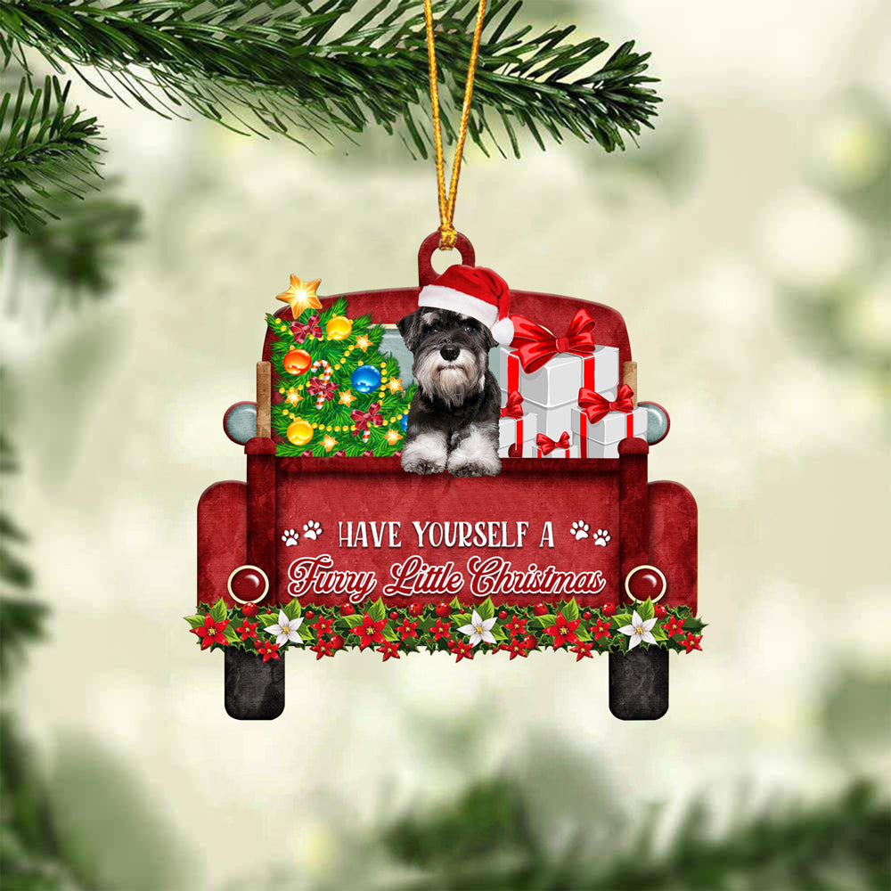 Schnauzer. Have Yourself A Furry Little Christmas Ornament