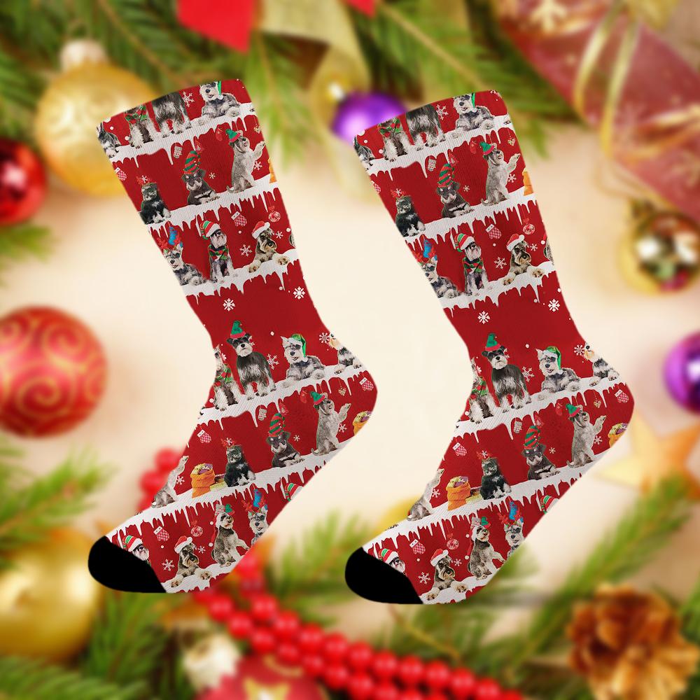 Schnauzer Merry Christmas Socks