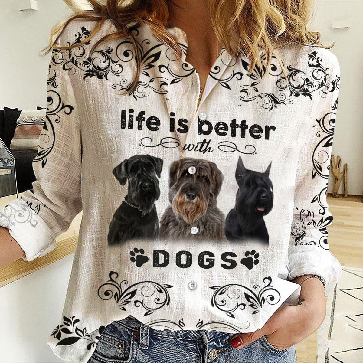 Schnauzer - Life Is Better With Dogs Women's Long-Sleeve Shirt